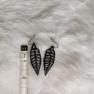 Upcycled bicycle tire earrings